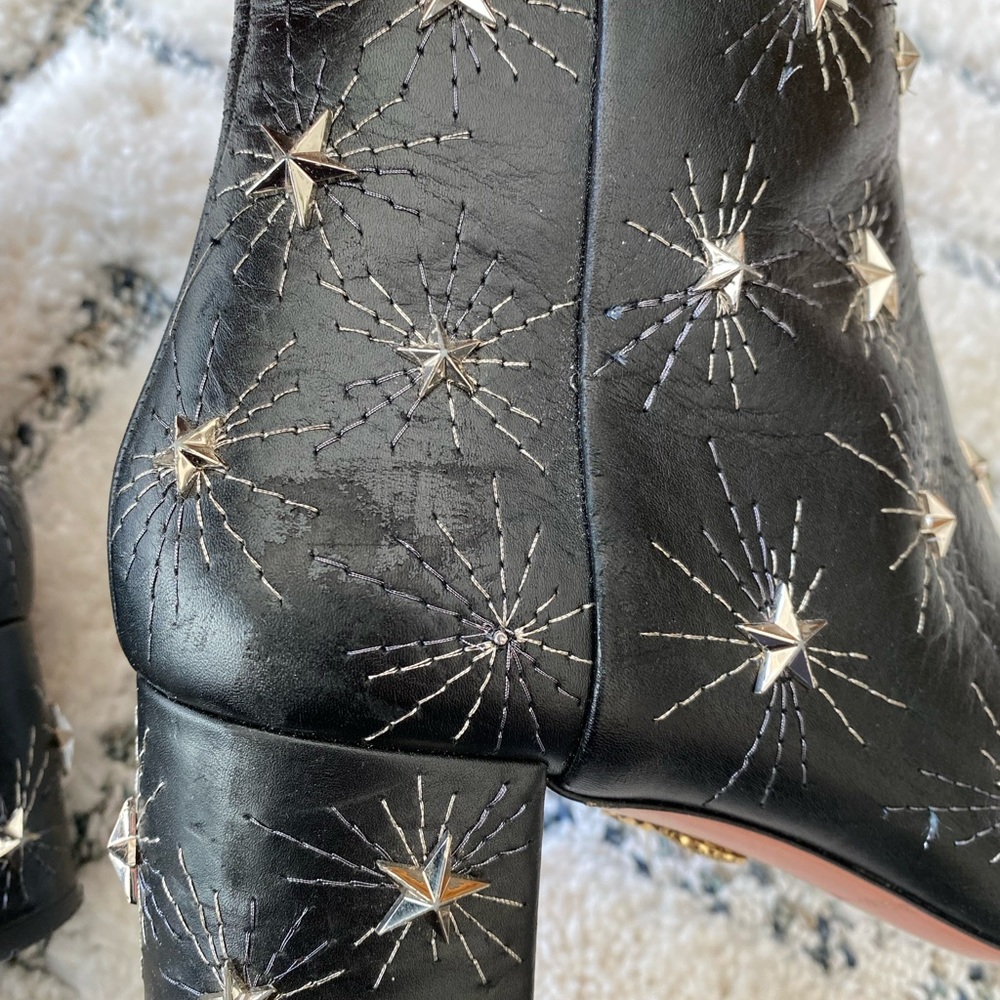 Rare Aquazzura Cosmic Star Leather Ankle Booties - Size 8.5 - Picture 5 of 5